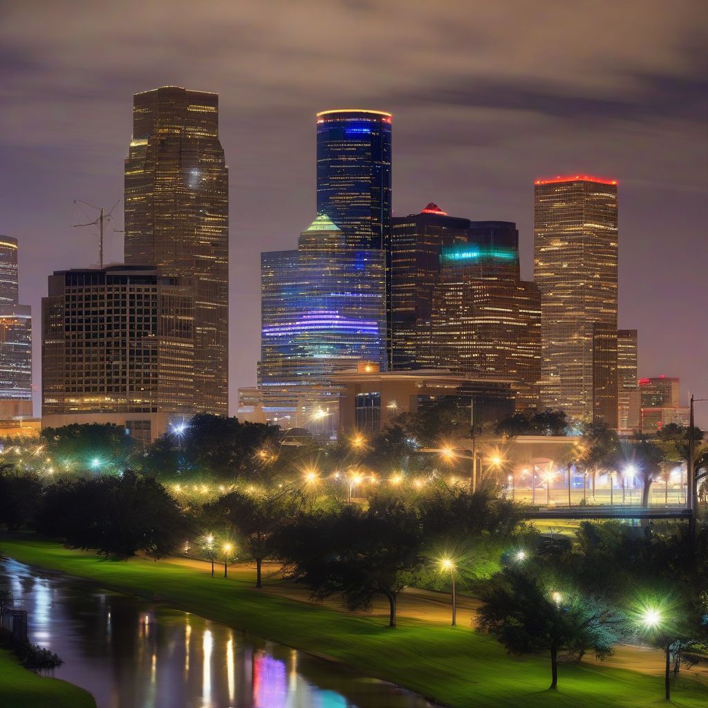 Houston skyline at night